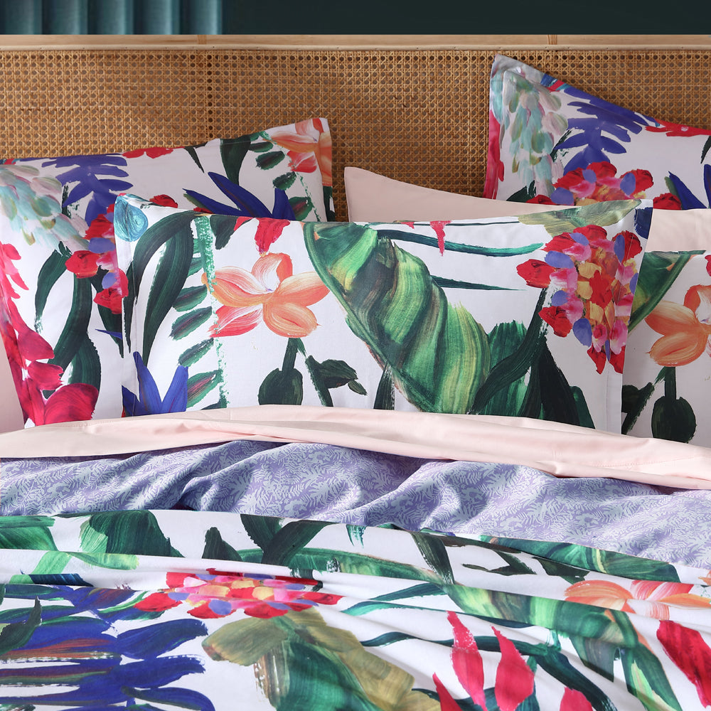 Atherton Tropic Quilt Cover Set - Super King Size Bedding with Tropical Design | Perfect for Master Bedroom, Guest Room & Vacation Homes