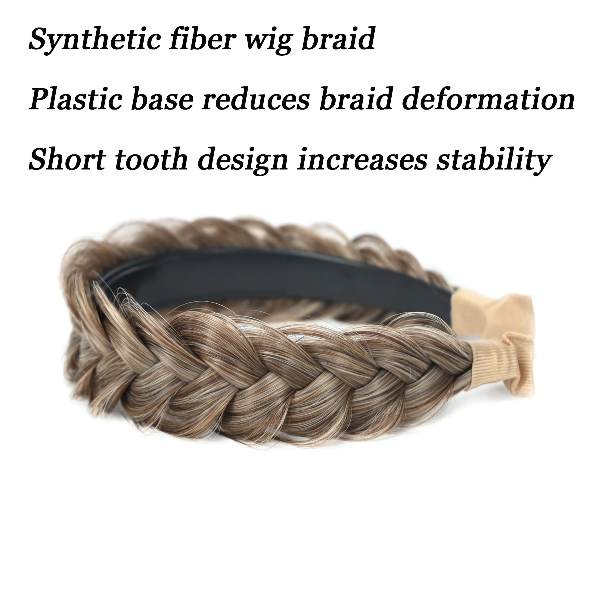 Wide Braided Headband Hoop - Fashionable Elastic Non-Slip Hair Accessories for Women & Girls (Creamy Toffee) | Perfect for Workouts, Yoga, and Everyday Style