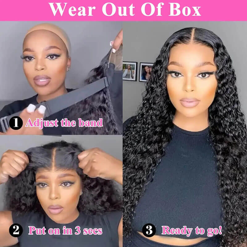 Eullair Wear Go Glueless Wig - Water Wave 6x4 5x5 HD Lace Closure Human Hair Wigs for Women | Pre-Cut Lace, Natural Hairline & Beginner Friendly | Perfect for Daily Wear, Parties & Special Occasions