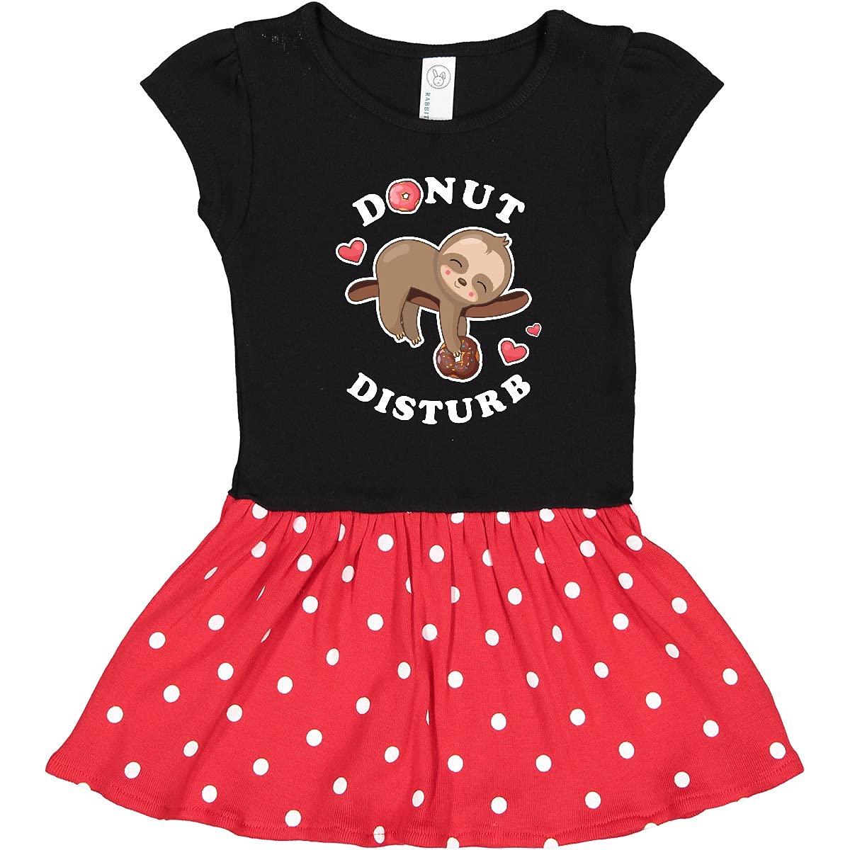 Inktastic Donut Disturb Sloth Toddler Dress - Cute Animal Print Baby Girl Outfit for Playdates, Birthday Parties & Casual Wear