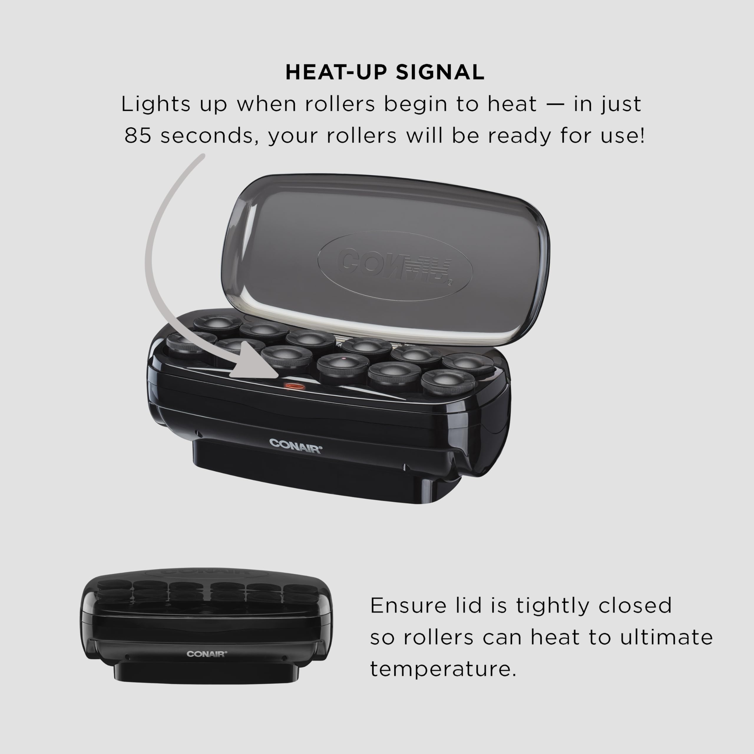 Conair Hot Rollers Hair Curler Set - 1.5 Inch Heated Rollers for Long, Medium & All Hair Types with Included Clips | Amazon Exclusive | Perfect for Salon-Quality Curls at Home, Weddings & Special Events