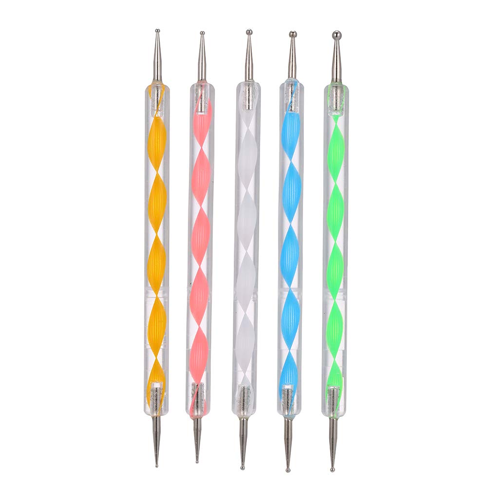 Professional Nail Art Kit with Dual-End Dotting Pens, Nail File, Buffer, 12 Colors Rhinestones, Nail Dust Brush & Tweezers - Perfect for DIY Manicures, Salon Nail Art & Home Nail Care