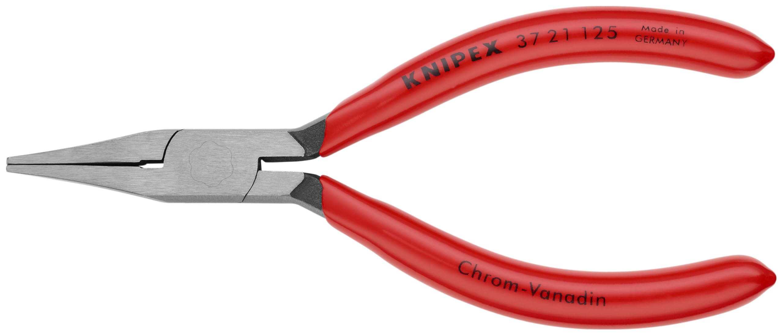 KNIPEX Electronics Gripping Pliers with Flat Pointed Tips - Red & Silver - Precision Tool for Electronics Repair, DIY Projects & Jewelry Making