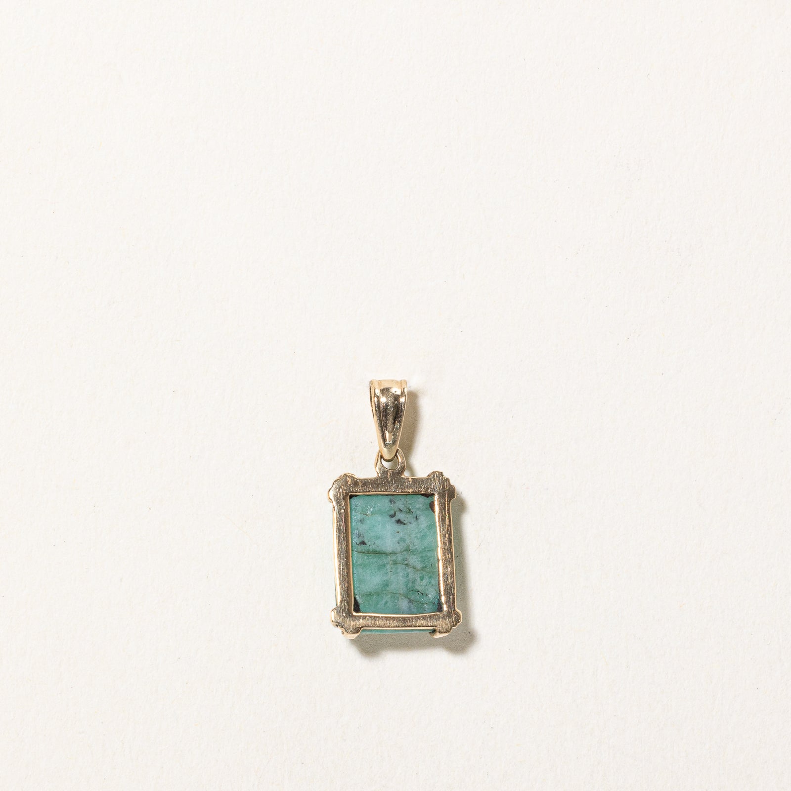 3.80ct Natural Rectangle Cabochon Jadeite Pendant Necklace - Elegant Green Gemstone Jewelry for Women, Perfect for Weddings, Parties & Special Occasions