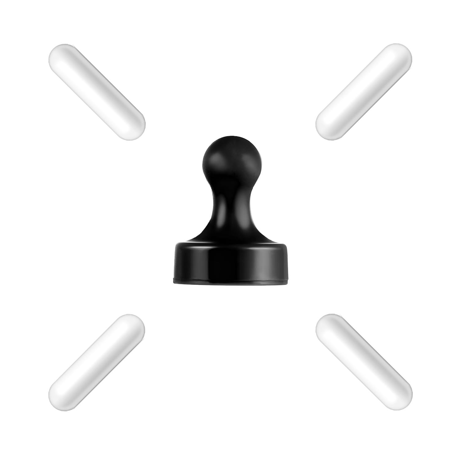 4 Pcs 30mm (1.8 Inch) PTFE Magnetic Stirrer Mixer Stir Bars - Laboratory Stir Bars with Black Magnetic Retriever for Stir Plates | Ideal for Chemistry Labs, Home Experiments & Scientific Research