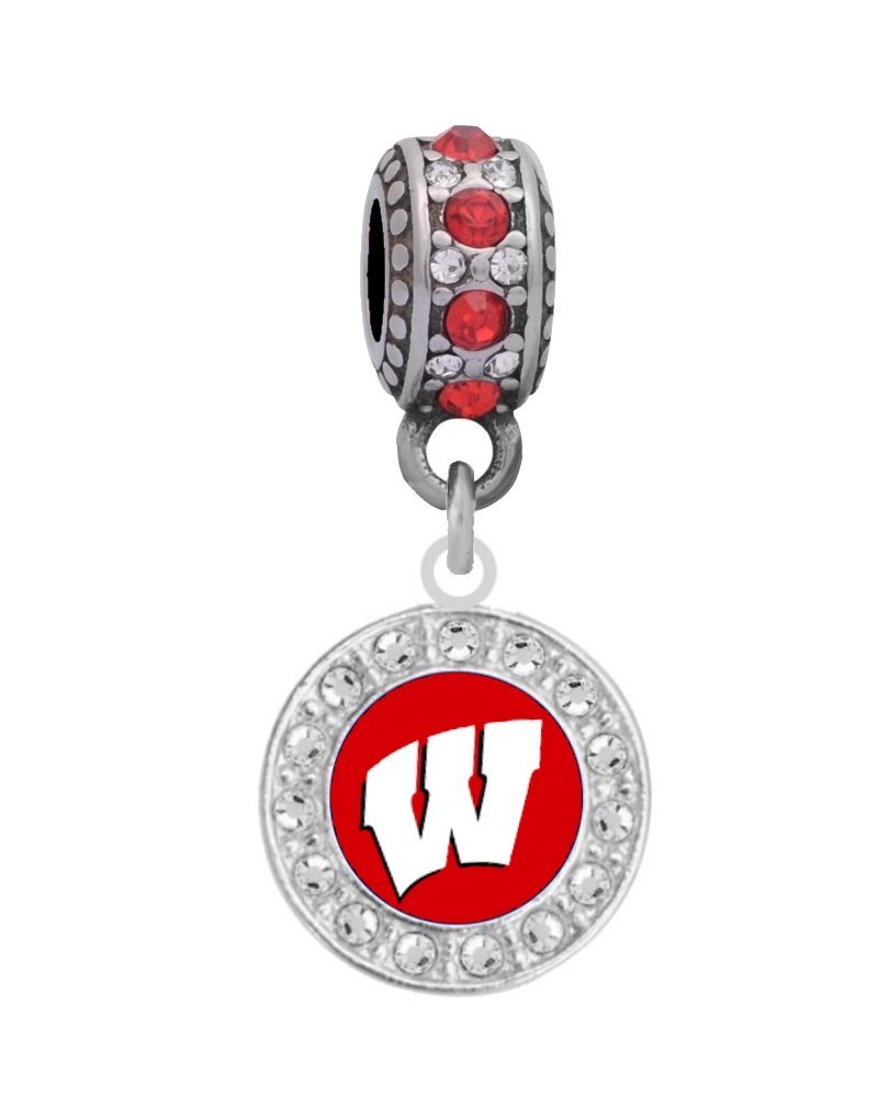 University of Wisconsin Charm - Compatible with Pandora Style Bracelets - Perfect for Graduation Gifts, Alumni Pride & Jewelry Customization