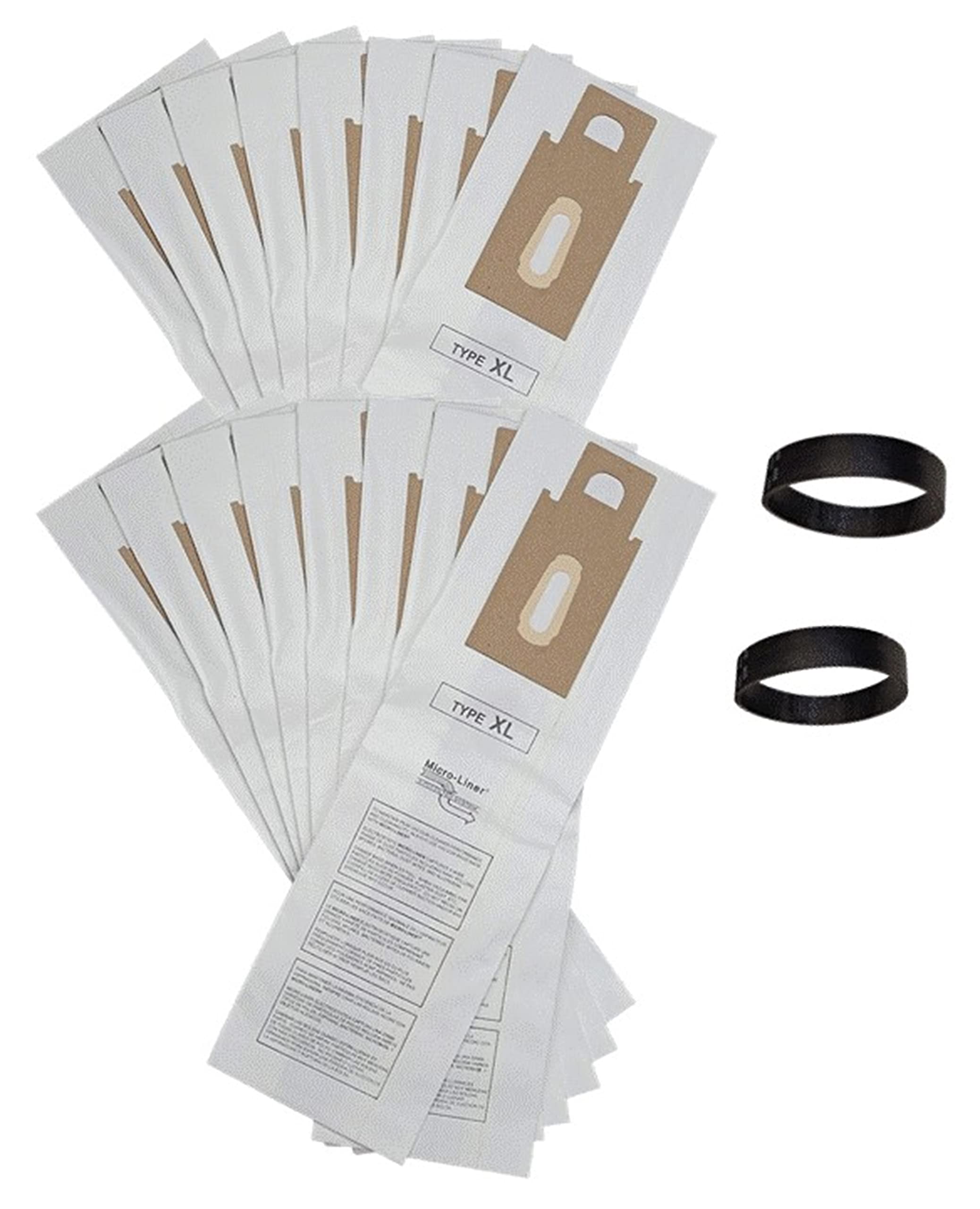 16-Pack USA Made Replacement Bags & 2 Belts for Oreck XL & CC Upright Vacuums - Compatible with CCPK80H, CCPK80F, CCPK8DW, PK80009, PK80009DW, 0300604, CCPK8 (With/Without Bag Dock) - Perfect for Home Cleaning, Office Maintenance & Commercial Use