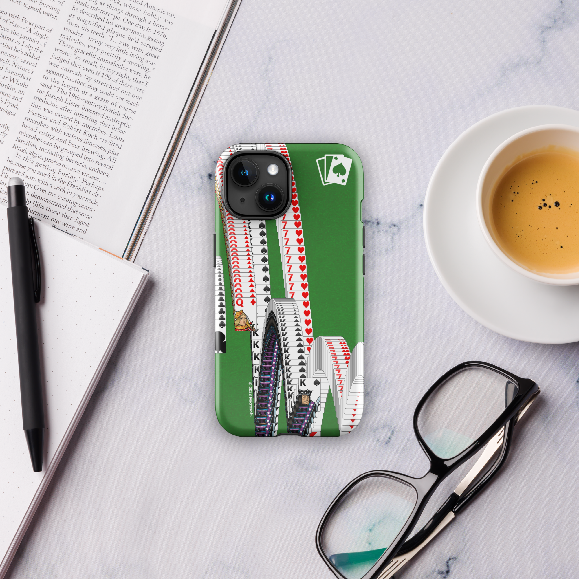 Microsoft Solitaire Bouncing Cards Durable Phone Case for iPhone - Perfect for Gaming Enthusiasts & Office Workers