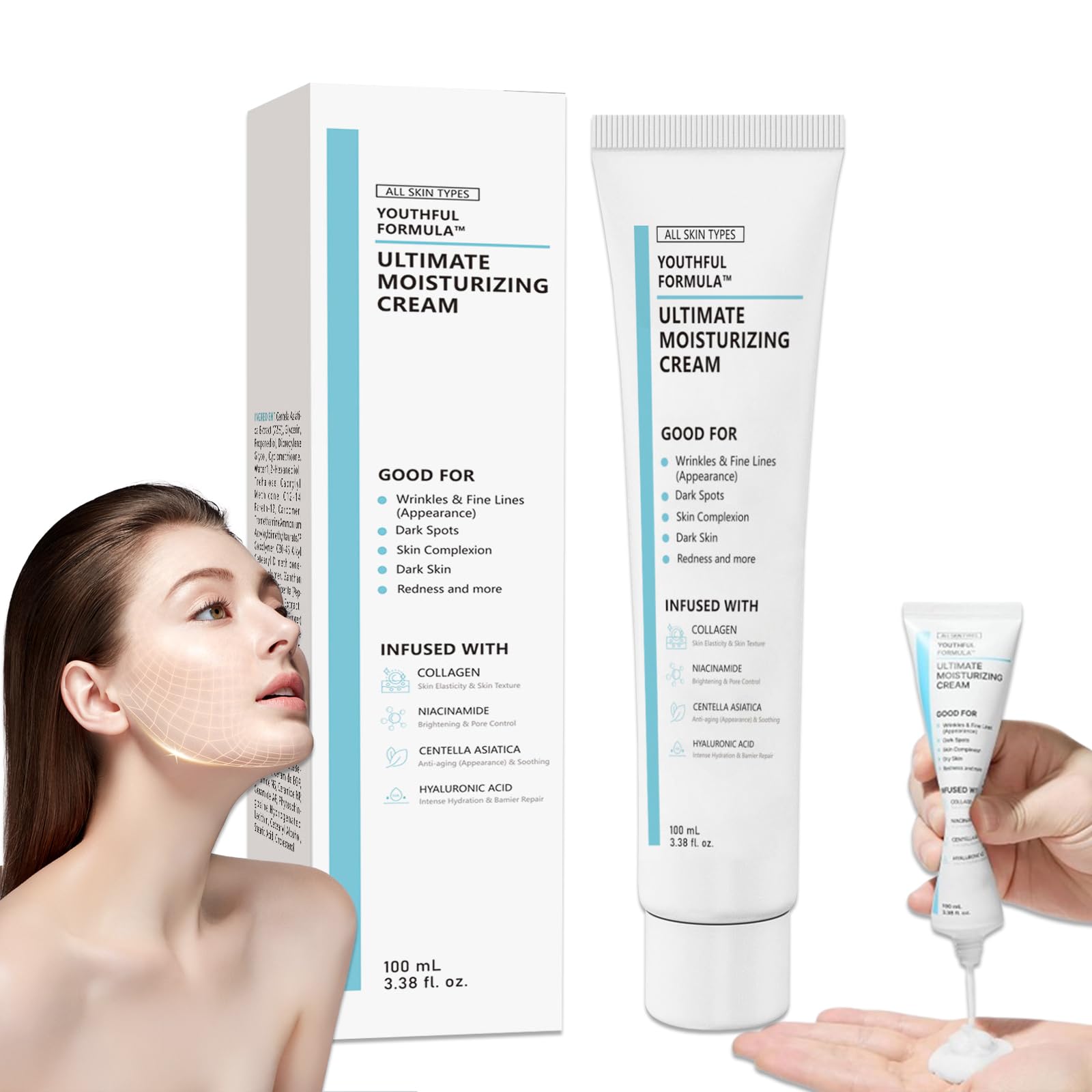 Youthful Formula Ultimate Moisturizing Face Cream - Anti-Aging Hydration for Dry Skin | Day & Night Moisturizer for Youthful Glow - Perfect for Daily Skincare Routine & Anti-Wrinkle Care