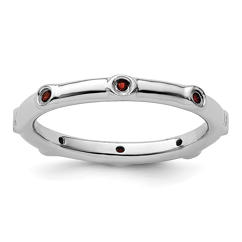 925 Sterling Silver Red Garnet Ring - January Birthstone Jewelry for Women | Stackable Band Ring, Dainty Fine Jewelry Gift for Her | Perfect for Birthdays, Anniversaries and Everyday Elegance