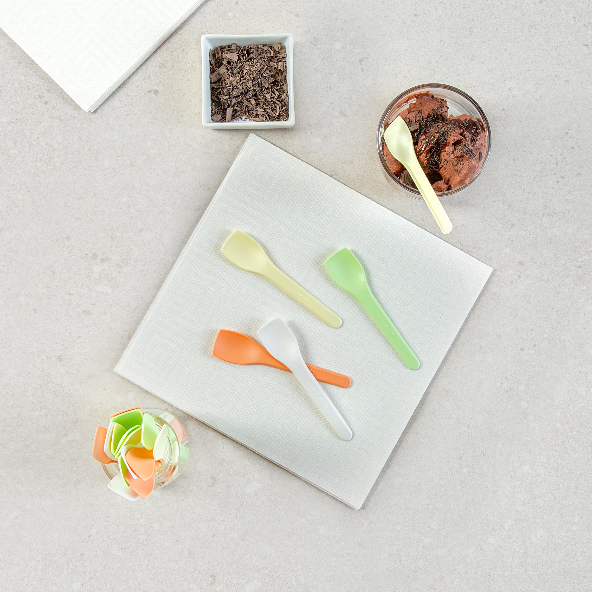 Eco-Friendly Compostable CPLA Plastic Ice Cream Spoons - Heat Resistant, 1000 Count Bulk Box - Perfect for Parties, Ice Cream Shops & Sustainable Events