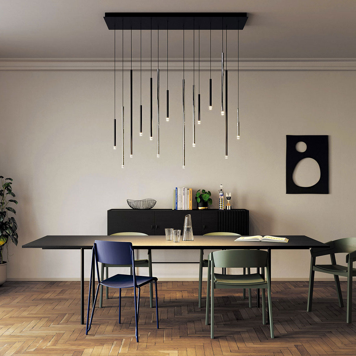 Modern Nano Suspension Chandelier - Sleek Minimalist LED Ceiling Light Fixture for Dining Room, Bedroom, and Living Room Decor