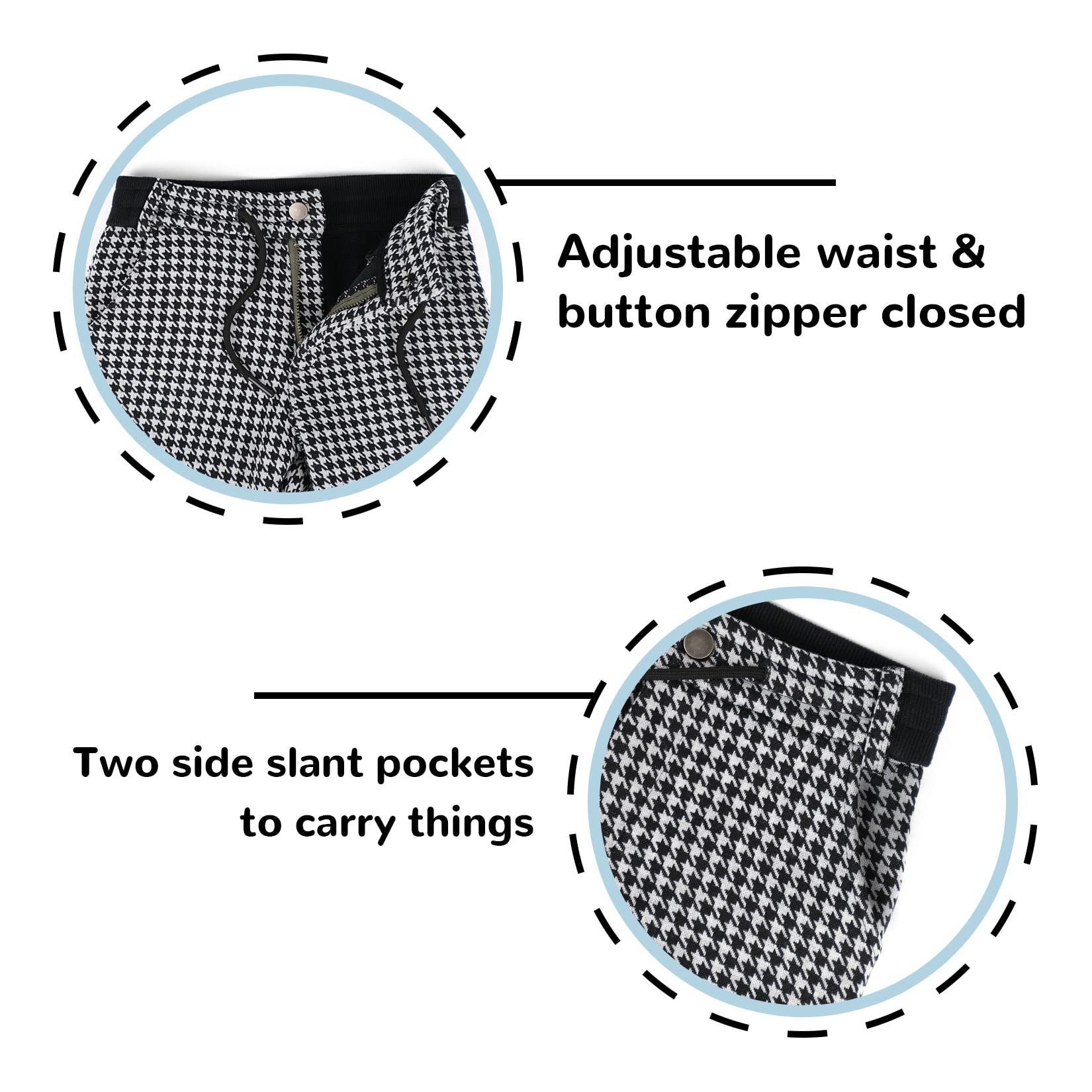 ASHION Boys Dress Pants - Adjustable Waist Plaid Chinos for Kids 2-12 Years | Slim Fit Stretch Skinny Pants for School, Church & Special Occasions