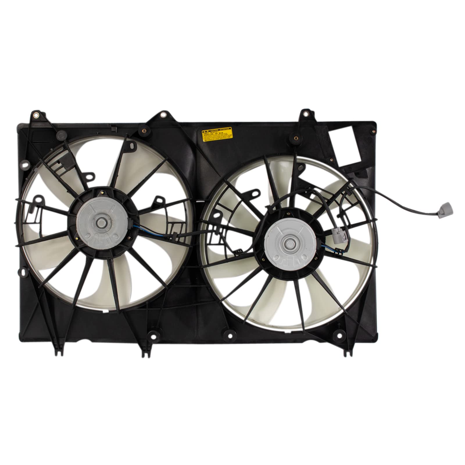 TRQ Radiator Dual Cooling Fan Assembly Compatible with 2008-2010 Toyota Highlander TO3115153 - High Performance Cooling System for Engine Overheating Prevention & Off-Road Adventures