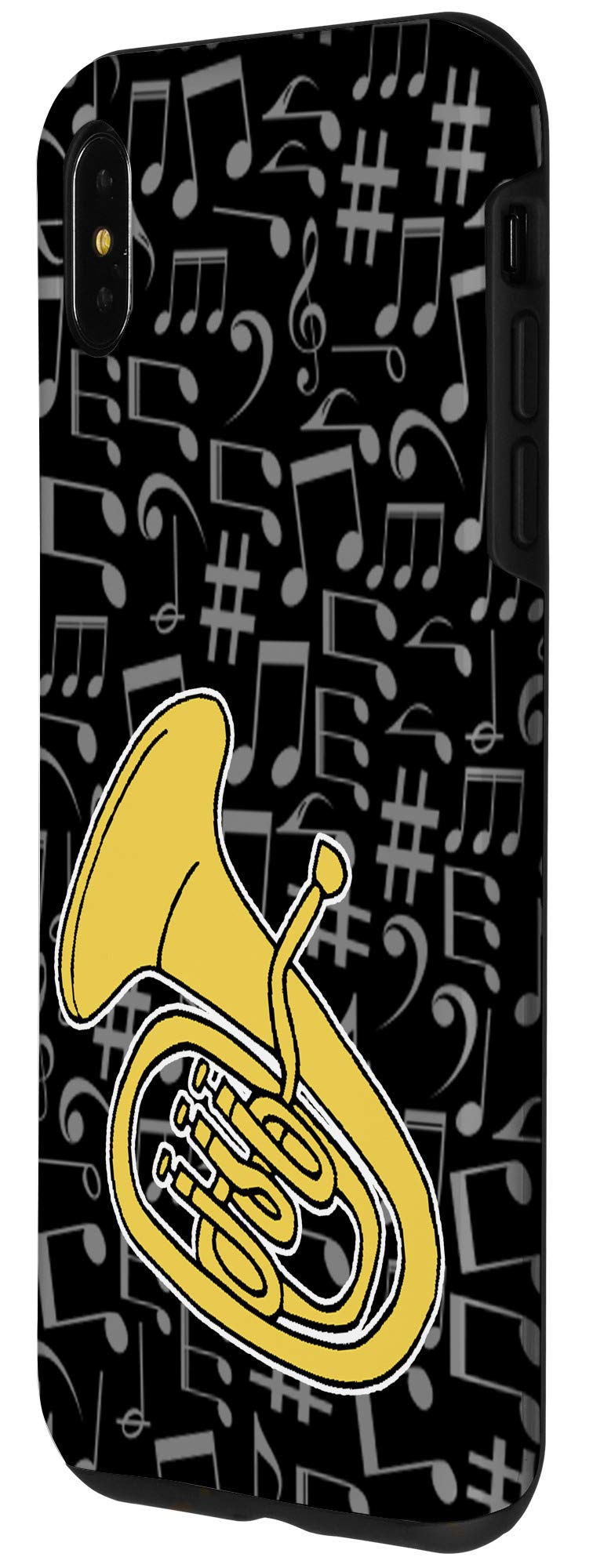 iPhone XS Max Case with Music Notes Design - Premium Protective Cover for iPhone XS Max - Perfect for Musicians, Music Lovers & Concert Goers - Black Background Phone Case