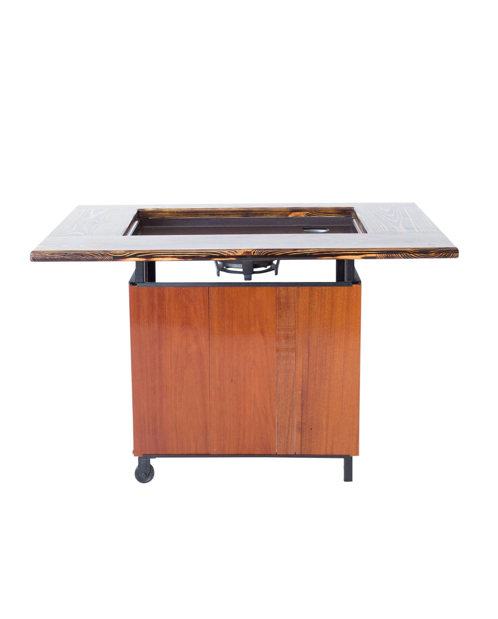 Premium Mahogany Backyard Hibachi Grill – Portable Japanese BBQ Grill for Outdoor Cooking, Camping & Garden Parties