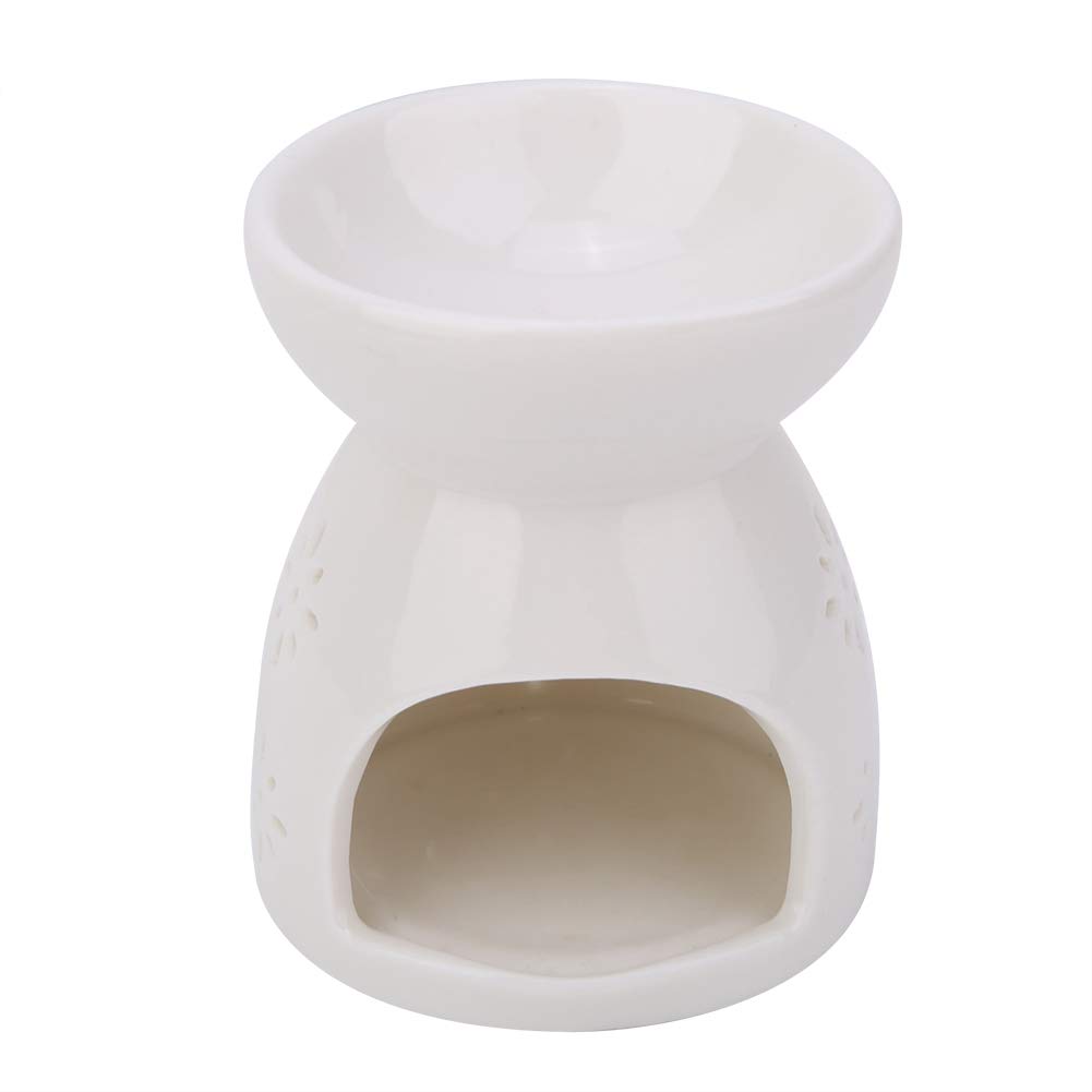Ceramic Tealight Candle Holder & Essential Oil Burner - Aromatherapy Diffuser with Floral Design for Home Decor, Bedroom, Living Room & Relaxation - Perfect for Meditation, Spa Nights and Romantic Ambiance