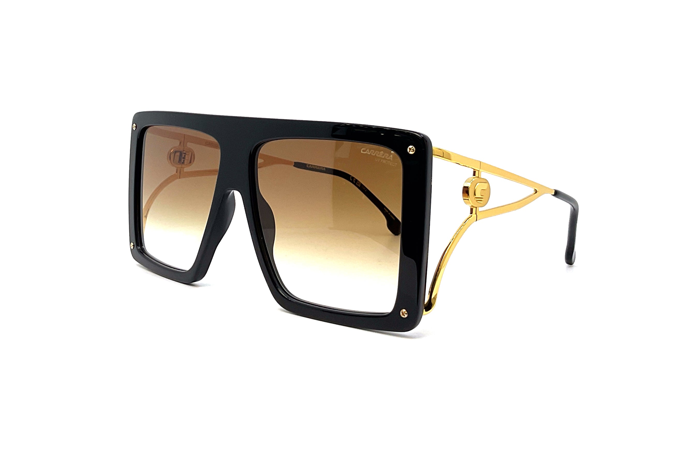 Carrera Unica Sunglasses for Men & Women - Classic Black Aviator Style - UV Protection & Polarized Lenses - Perfect for Driving, Travel & Outdoor Activities