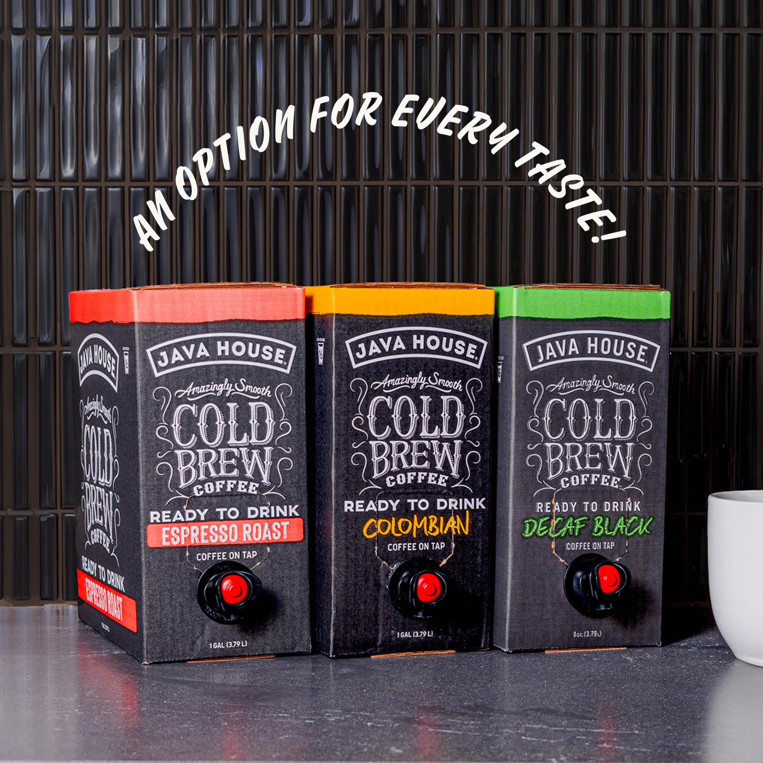 Java House Dark Roast Liquid Cold Brew Coffee On Tap - Rich Espresso Flavor, 128 Fl Oz (1 Gallon) - Perfect for Iced Coffee, Smoothies & Home Baristas