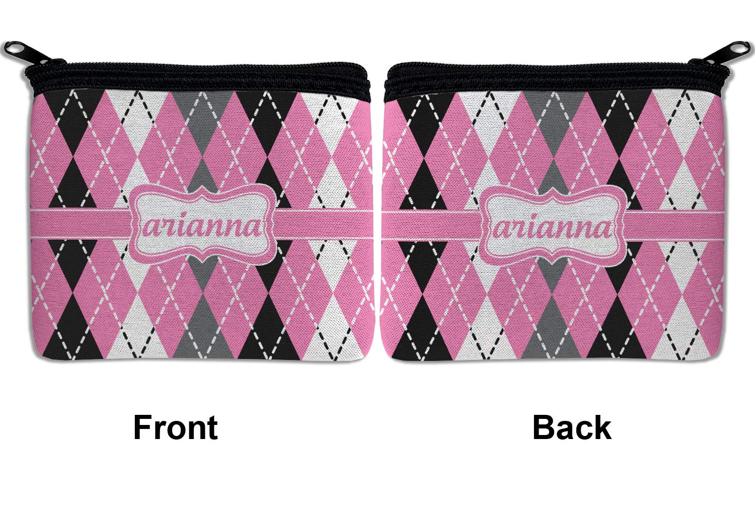 Personalized Argyle Rectangular Coin Purse - Custom Monogram Wallet for Women & Men - Perfect for Travel, Shopping, and Gift Giving