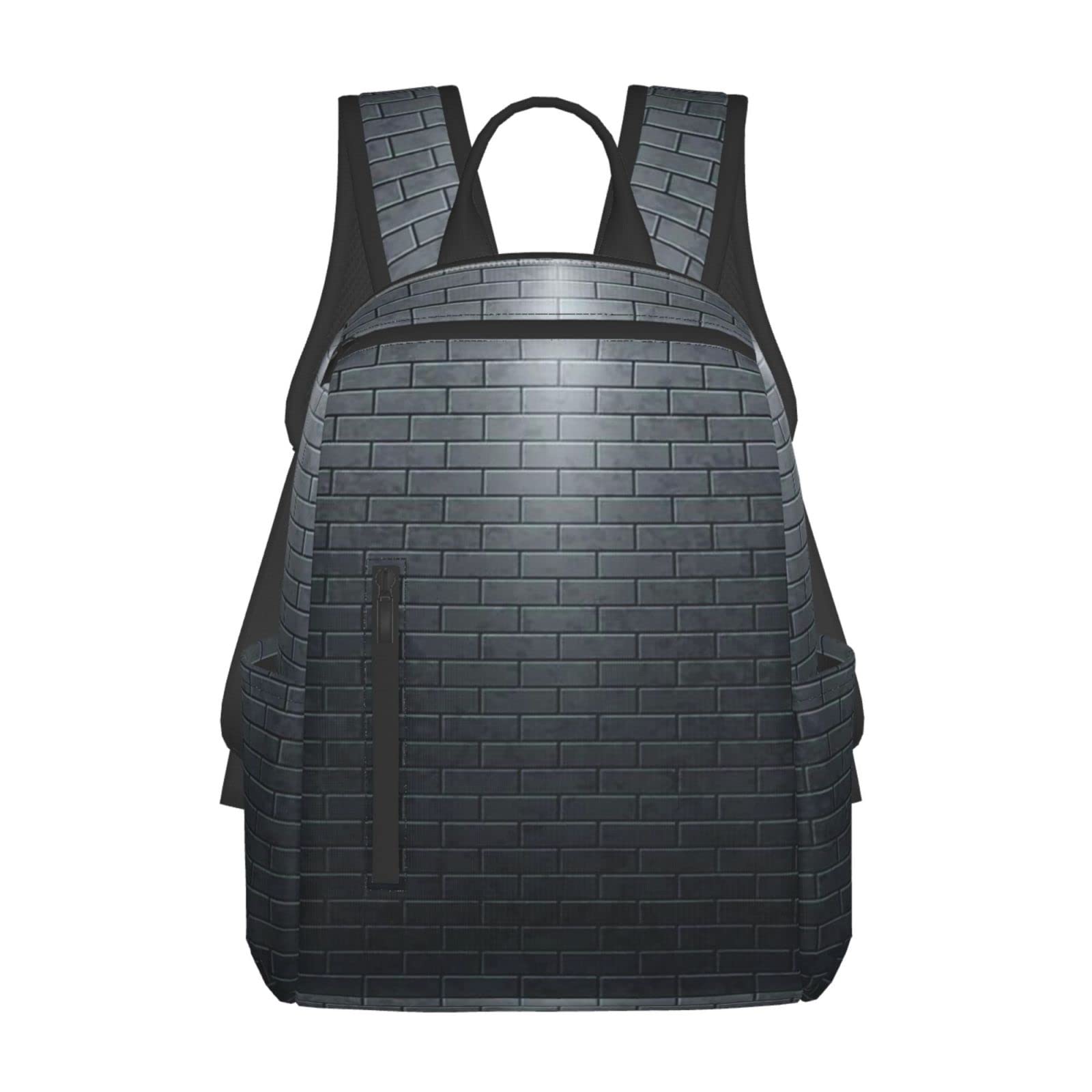 Black Brick Wall Print Lightweight Backpack - Stylish & Durable Travel Backpack for School, Work, Hiking & Daily Commute