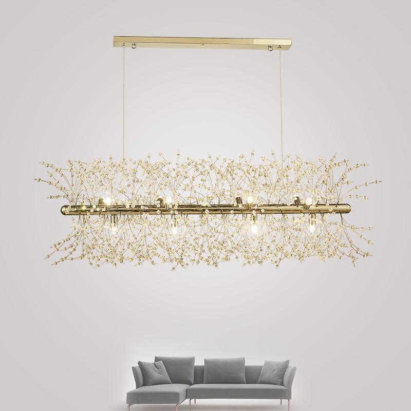 Elegant Crystal Dandelion Chandelier - Modern LED Ceiling Light Fixture for Living Room, Bedroom, Dining Room Decor | Energy Saving & Dimmable Lighting Solution