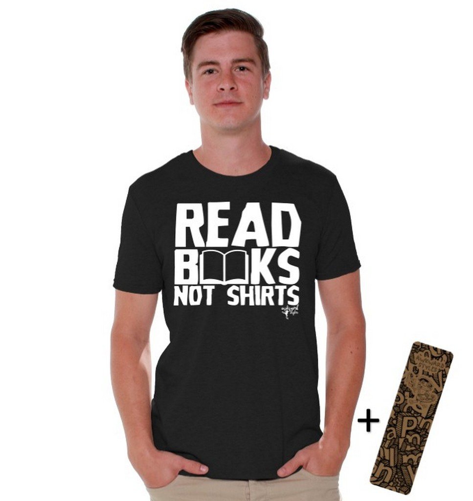 Awkwardstyles Funny Read Books Not Shirts T-Shirt - White Quote Graphic Tee with Free Bookmark - Perfect for Book Lovers, Reading Enthusiasts & Library Outfits