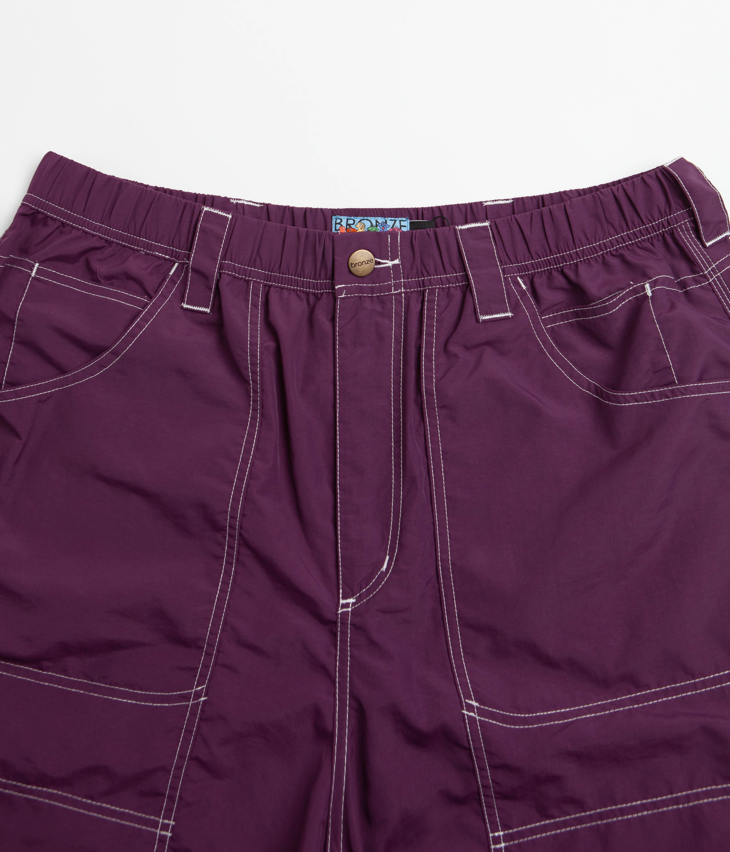 Bronze 56K Double Knee Work Shorts in Eggplant Purple - Durable Men's Cargo Shorts for Construction, Hiking & Outdoor Activities