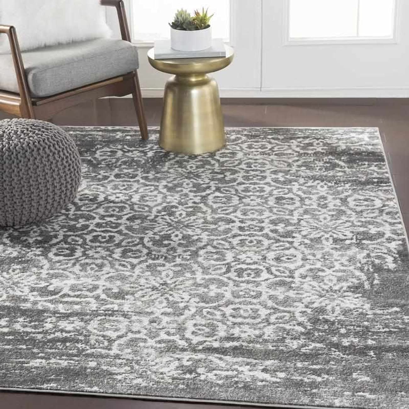 Mark&Day 9x12 Dalmeny Transitional Charcoal Area Rug - Soft Modern Carpet for Living Room, Bedroom, Kitchen - 8'10