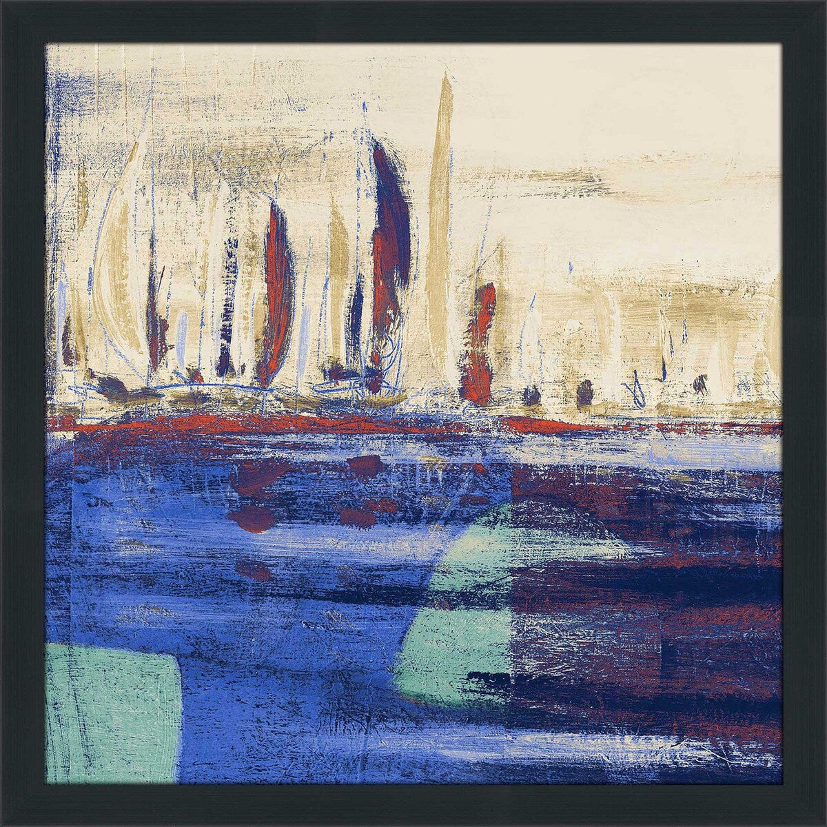 Blue Calm Waters Square I Acrylic Wall Art Print - Modern Abstract Ocean Painting for Living Room, Bedroom & Office Decor