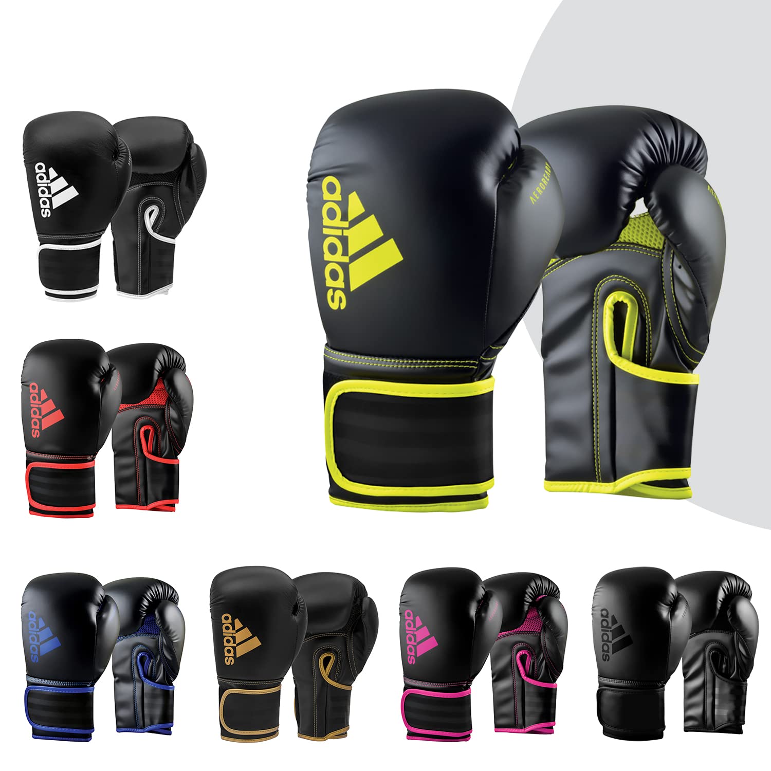 Adidas Hybrid 80 Boxing Gloves Set with Focus Mitts, Hand Wraps & Jump Rope - Boxing Training Equipment for Men & Women - Perfect for Gym, Home Workouts & MMA Training