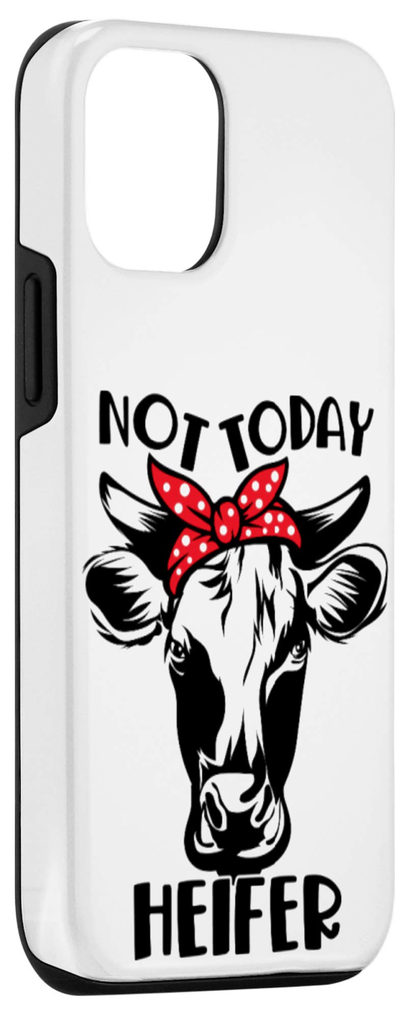 iPhone 12/12 Pro Cow Case with Red Bow - Funny Farm Animal Phone Cover for Women & Men - Perfect Country Gift for Farmers & Animal Lovers (Use at Farm, Rodeo or Country Themed Events)