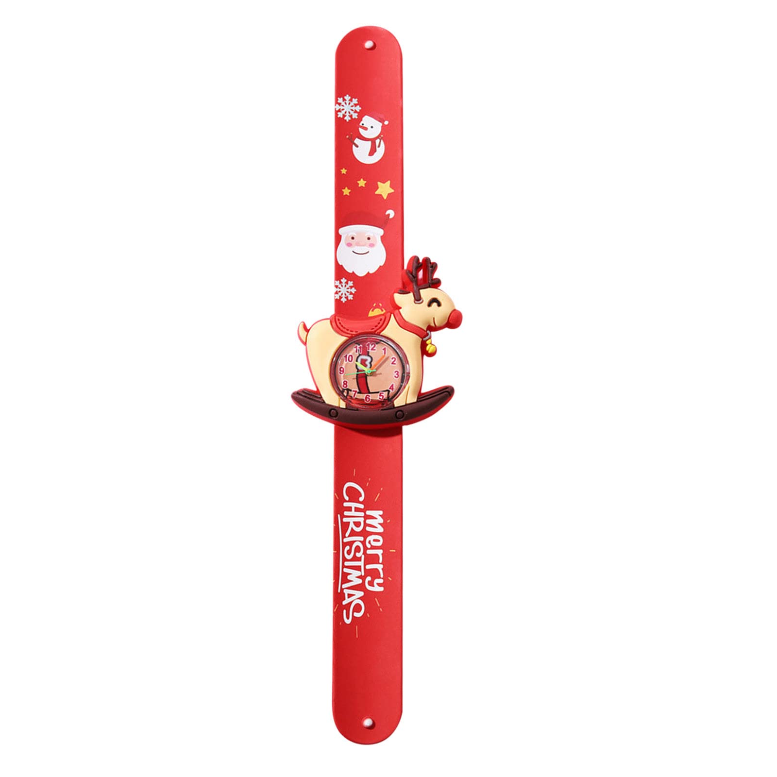 ABMMAH Kids Christmas Party Watches - Festive Decorated Hand Ring & Clap Bracelet Set for Children, Holiday Gifts for Girls & Boys | Perfect for Christmas Celebrations, School Parties & Gift Exchanges
