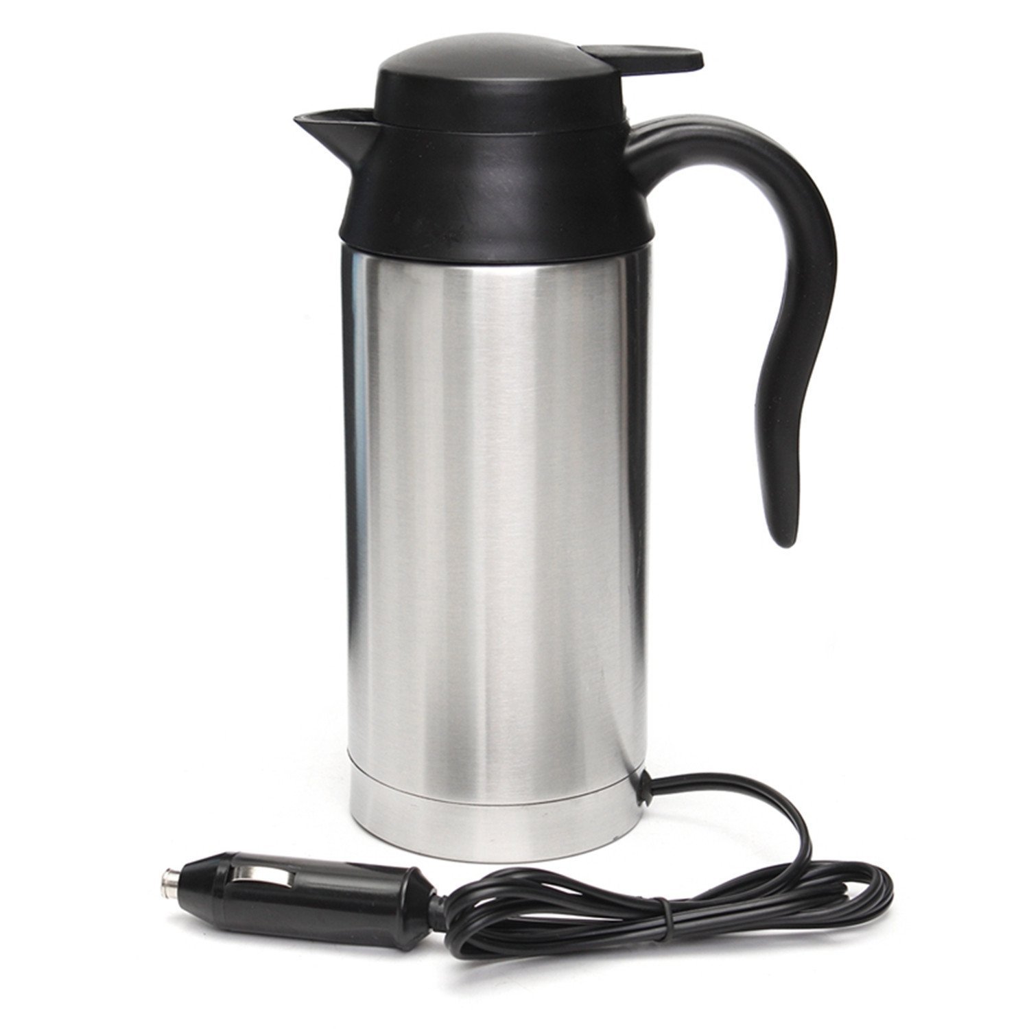 12V 750ml Stainless Steel Electric Travel Mug - Portable Car Coffee Warmer for Tea, Milk & Beverages | Perfect for Road Trips, Commuting & Office Use