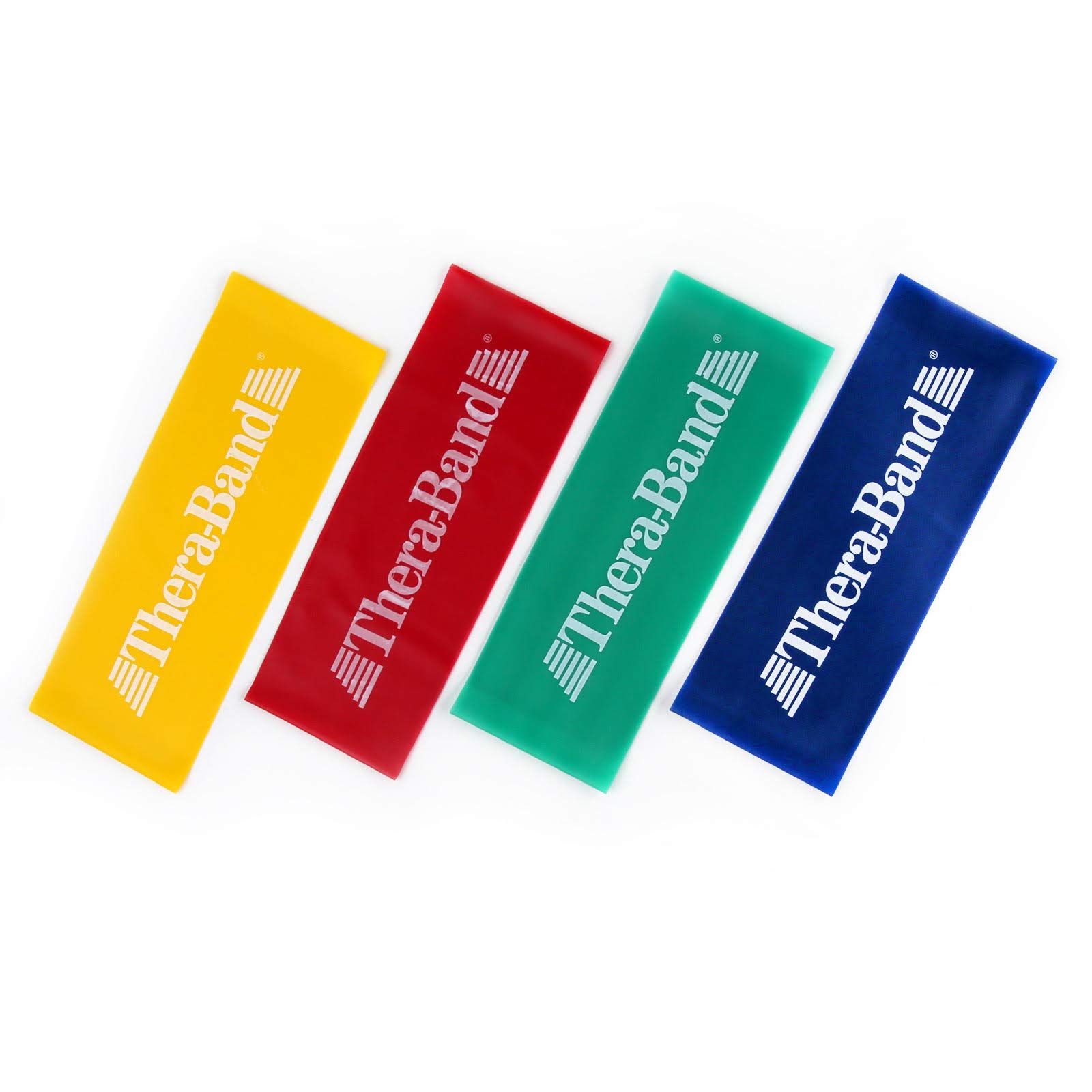 THERABAND Resistance Band Loop Set - 4 Pack of 8 Inch Exercise Bands for Kids & Adults | Perfect for Workouts, Physical Therapy, Rehab & Stretching | Home Gym, Yoga & Fitness Training Accessories