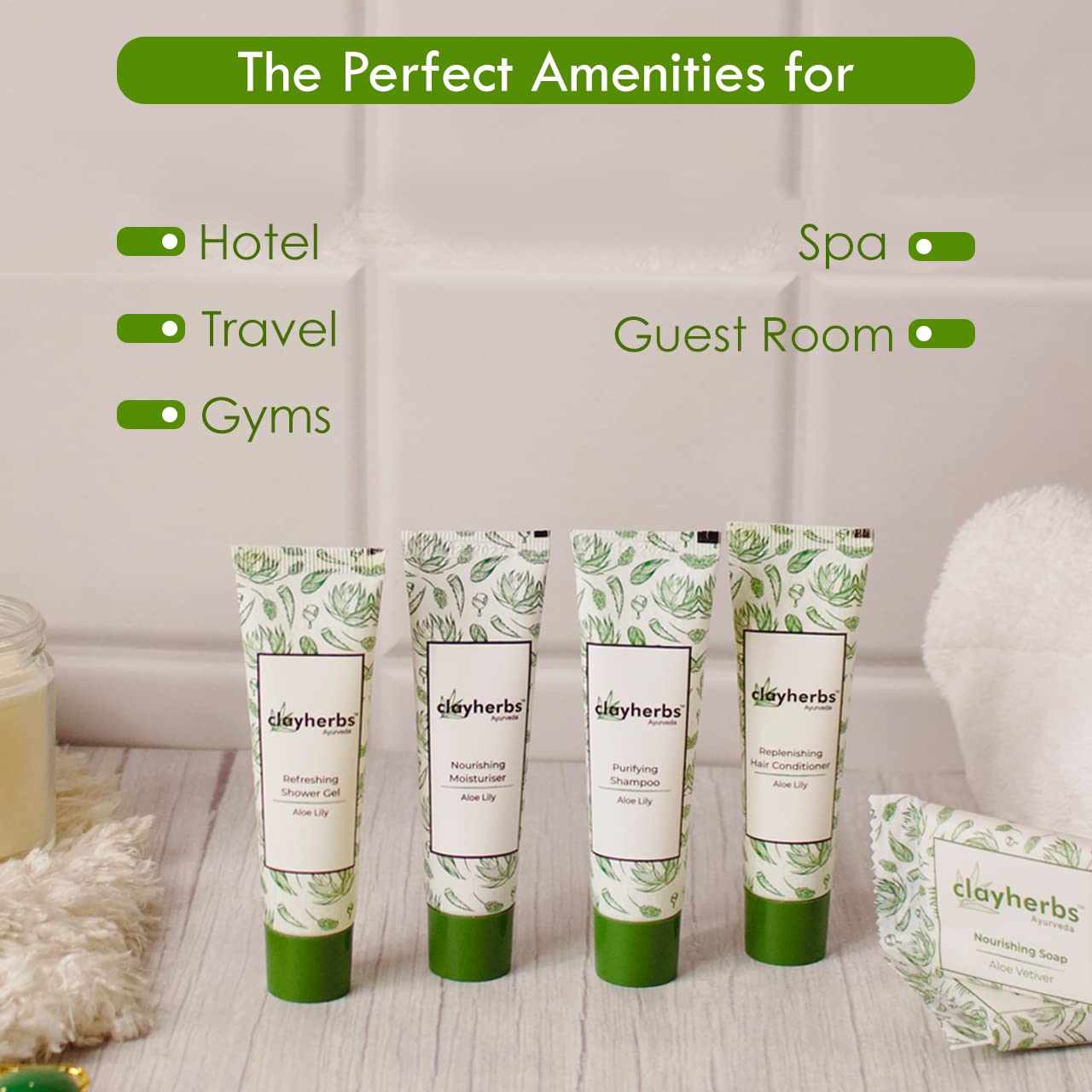 ClayHerbs 100-Pack Travel Size Body Wash & Shower Gel 22ml - Bulk Hotel Amenities Toiletries for Guest Rooms, Hospitals & Hospitality Kits | Mini Personal Care Essentials for Travel, Gym & On-The-Go Use