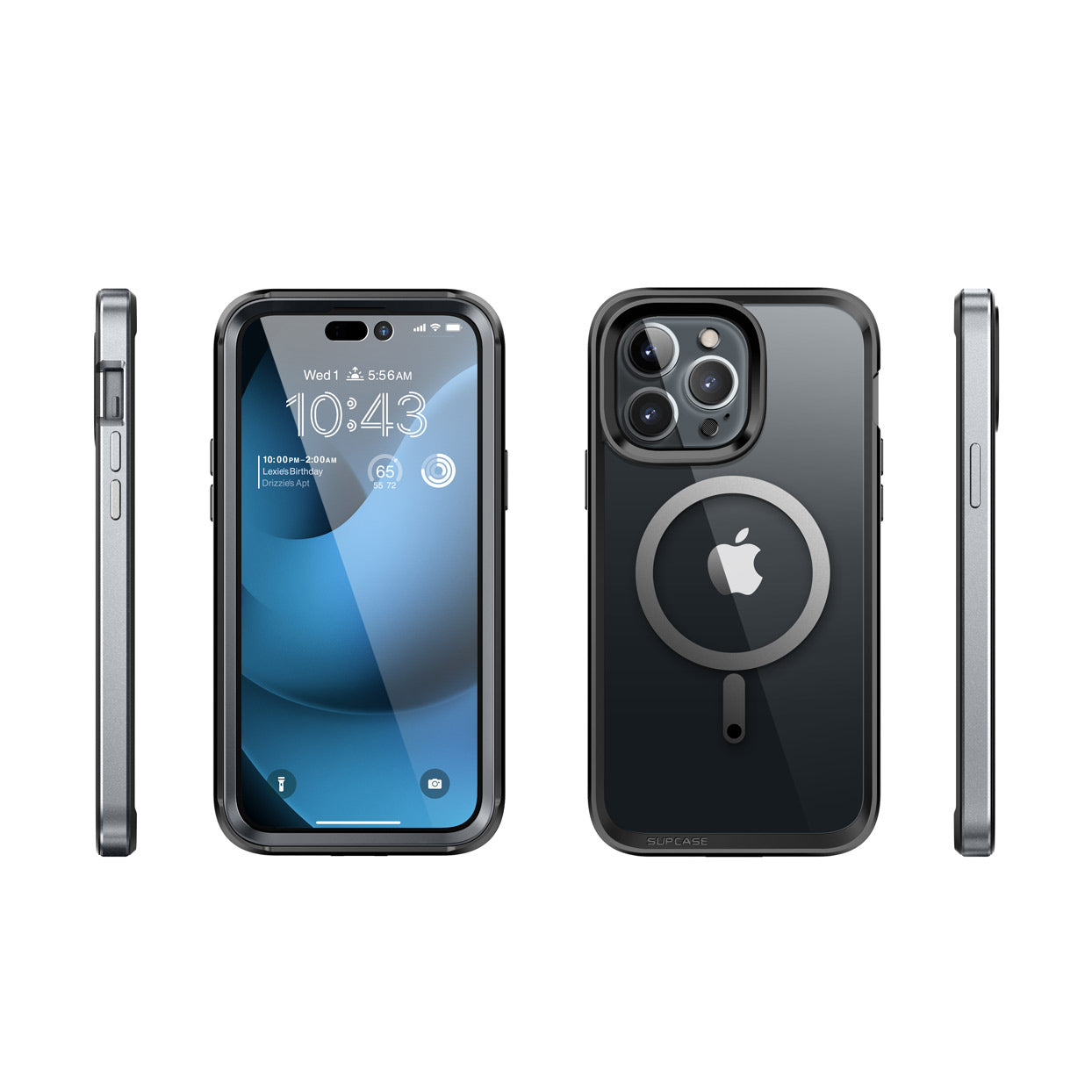 iPhone 14 Pro 6.1 Inch Case - Unicorn Beetle EDGE MAG Protective Cover with Built-in Screen Protector | Shockproof & Anti-Scratch Clear Black Case for Everyday Use, Work & Travel