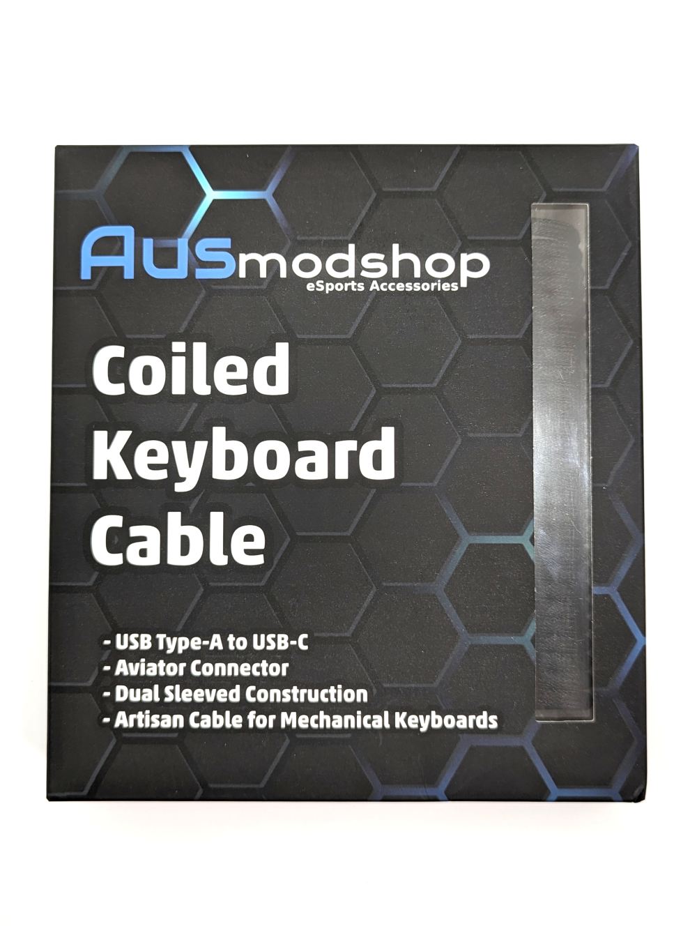 Premium Coiled Keyboard Cable - Black USB-C to USB-A Braided Cord for Mechanical Keyboards | Gaming, Office & Home Workspace Setup