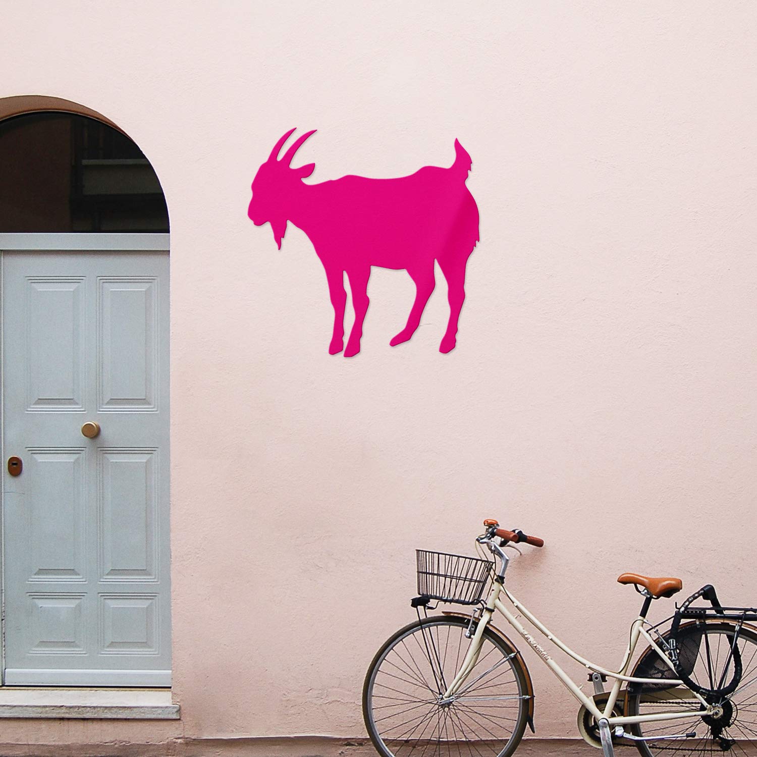 Premium Waterproof Vinyl Decal Stickers - Cute Pink Goat Animal Design (Set of 2) for Laptop, Phone, Helmet, Car Window, Bumper, Mug, Cup, Door & Wall Decoration - Perfect for DIY Home Decor, Office Accessories & Gift Giving