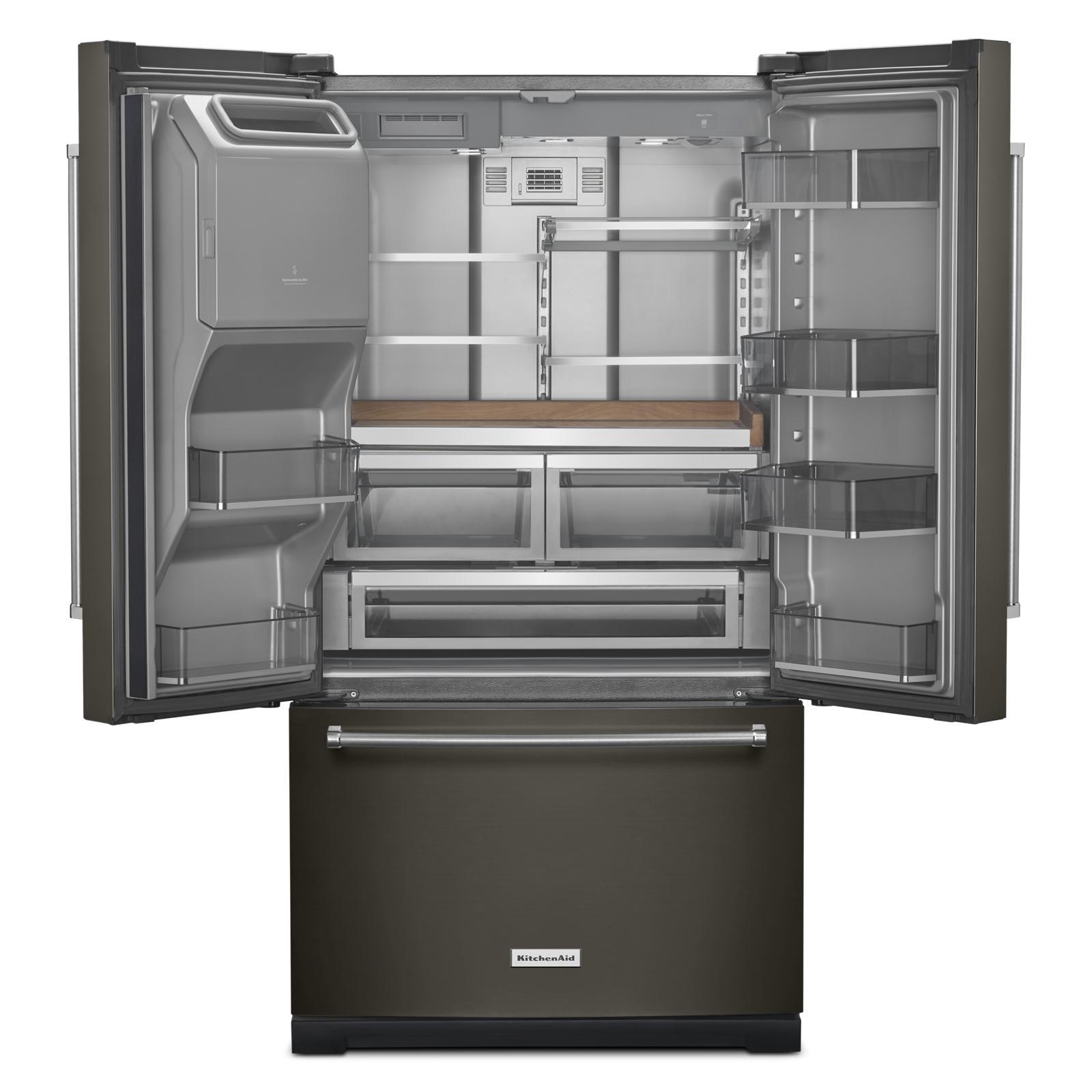 KitchenAid 36-Inch French Door Refrigerator with 3 Doors - KRFF577KBS Stainless Steel | Large Capacity for Family Kitchen | Energy Star Certified