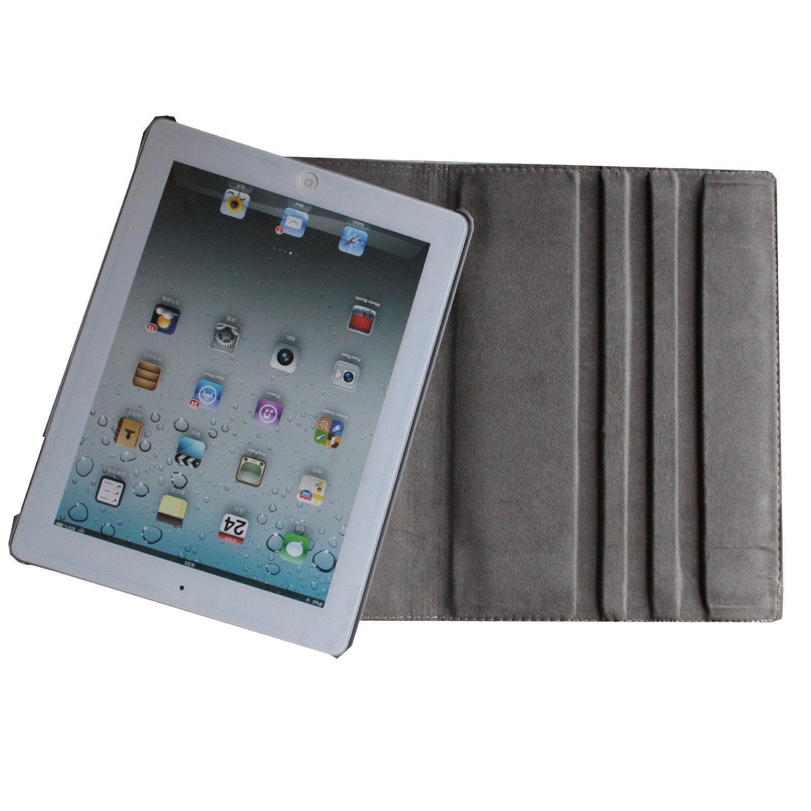 360° Rotating Magnetic Leather Smart Cover Case for iPad Air 2 with Stand - Includes Screen Protector, Stylus & Cleaning Cloth (Butterfly Flower Design) | Perfect for Work, Study & Travel Protection