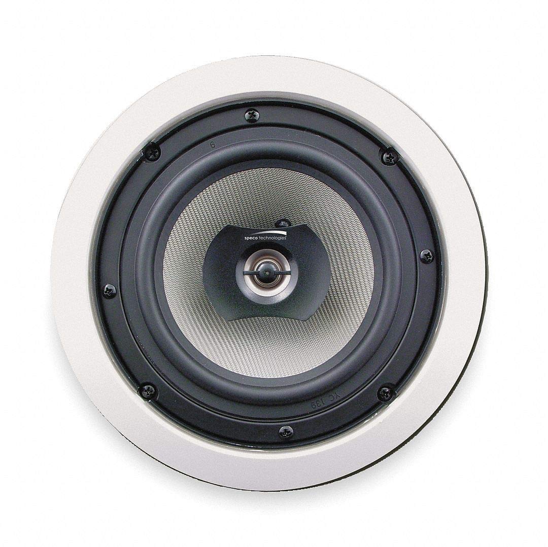 Speco Technologies 6.5 Inch In-Ceiling Speakers (Pair) - High-Quality Home Audio System for Surround Sound & Background Music - Perfect for Living Room, Bedroom or Office Installation