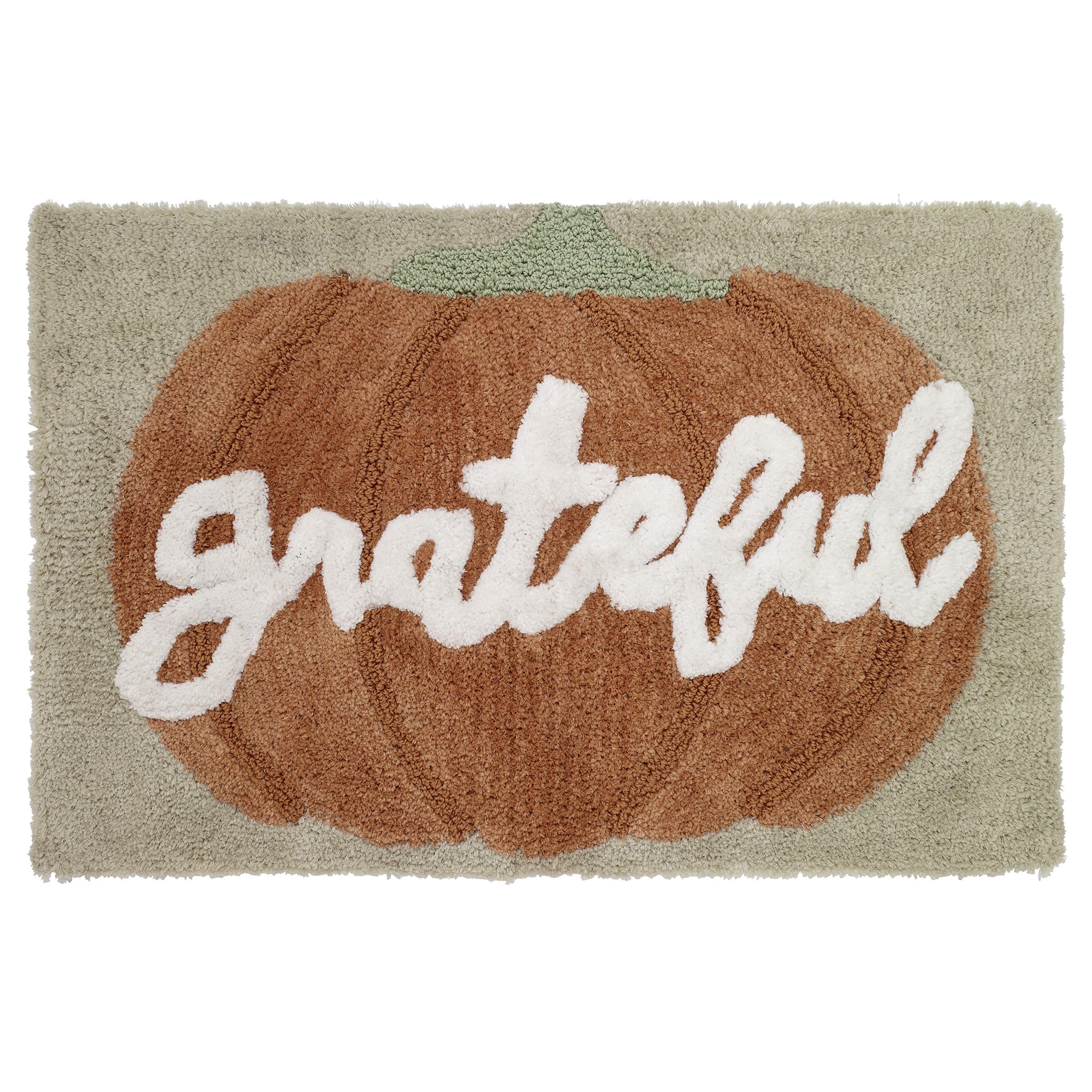 Avanti Linens Cotton Bath Mat - Soft Absorbent Bathroom Rug, Non-Slip Shower Mat for Bathroom Decor (Grateful Patch Collection) - Perfect for Cozy Fall Home Decor & Spa-Like Bathroom Experience