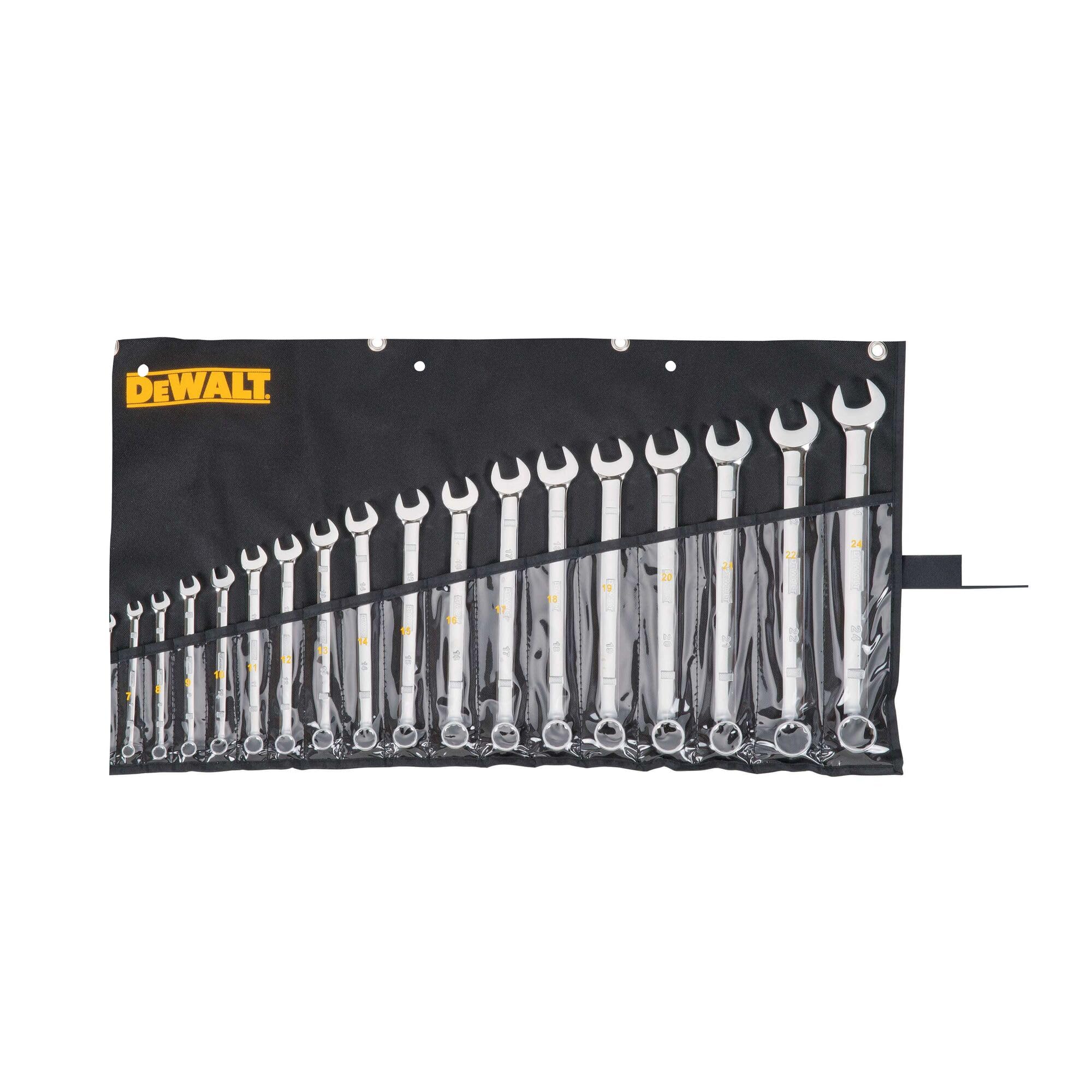 DEWALT 18-Piece Metric Combination Wrench Set (DWMT19237) - Professional Grade Tools for Automotive Repair, Machinery Maintenance & DIY Projects