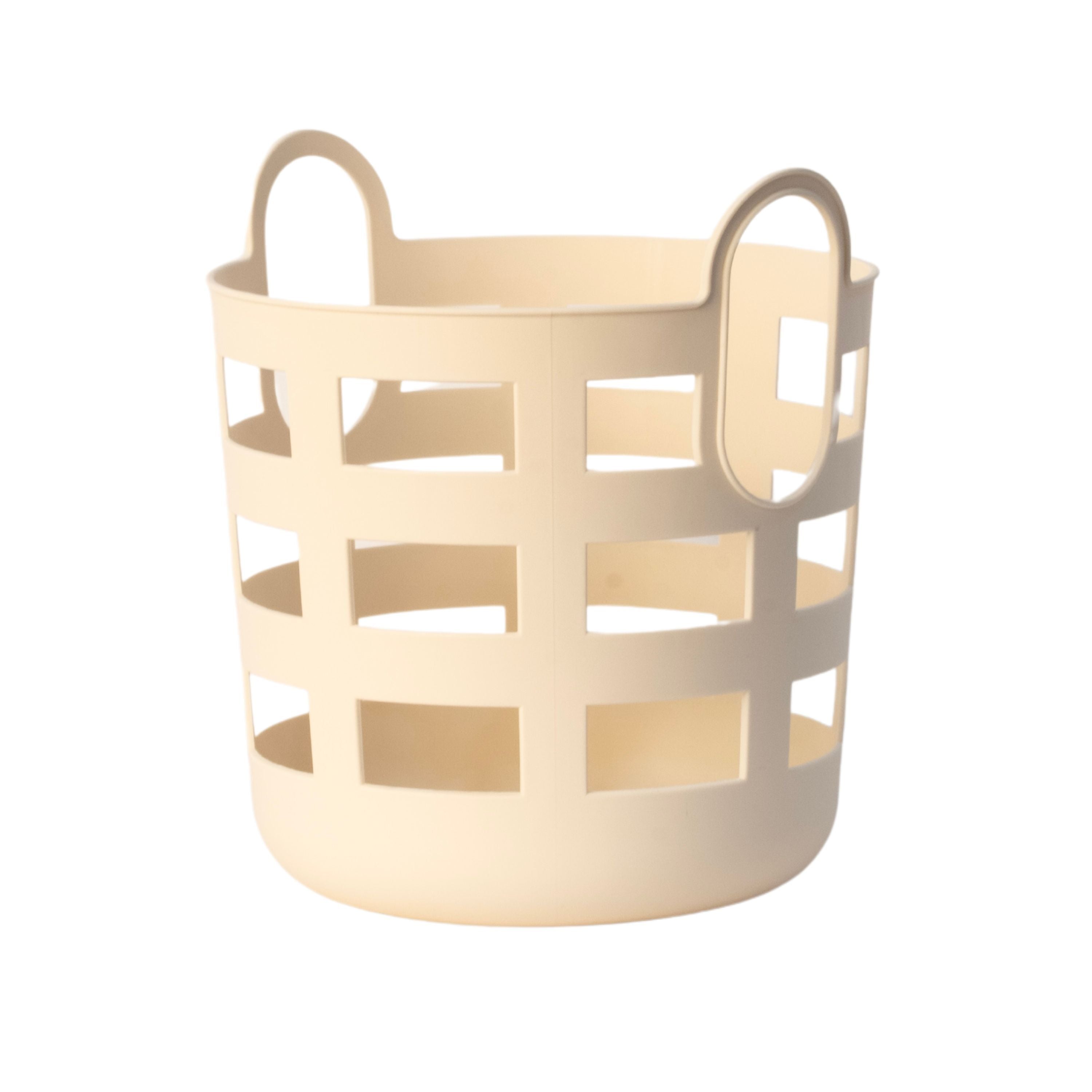 ENKEL STUDIO Small Woven Storage Baskets - Set of 2, Natural Sand Color - Perfect for Home Organization, Bathroom, Nursery & Closet Storage