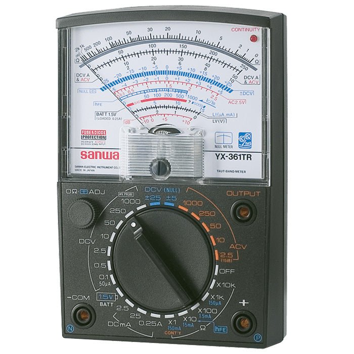 YX361TR Analog Multimeter - 24 Contact Switch with Multiple Measurement Functions for Home, Auto & Electronics Repair | Voltage, Current & Resistance Tester