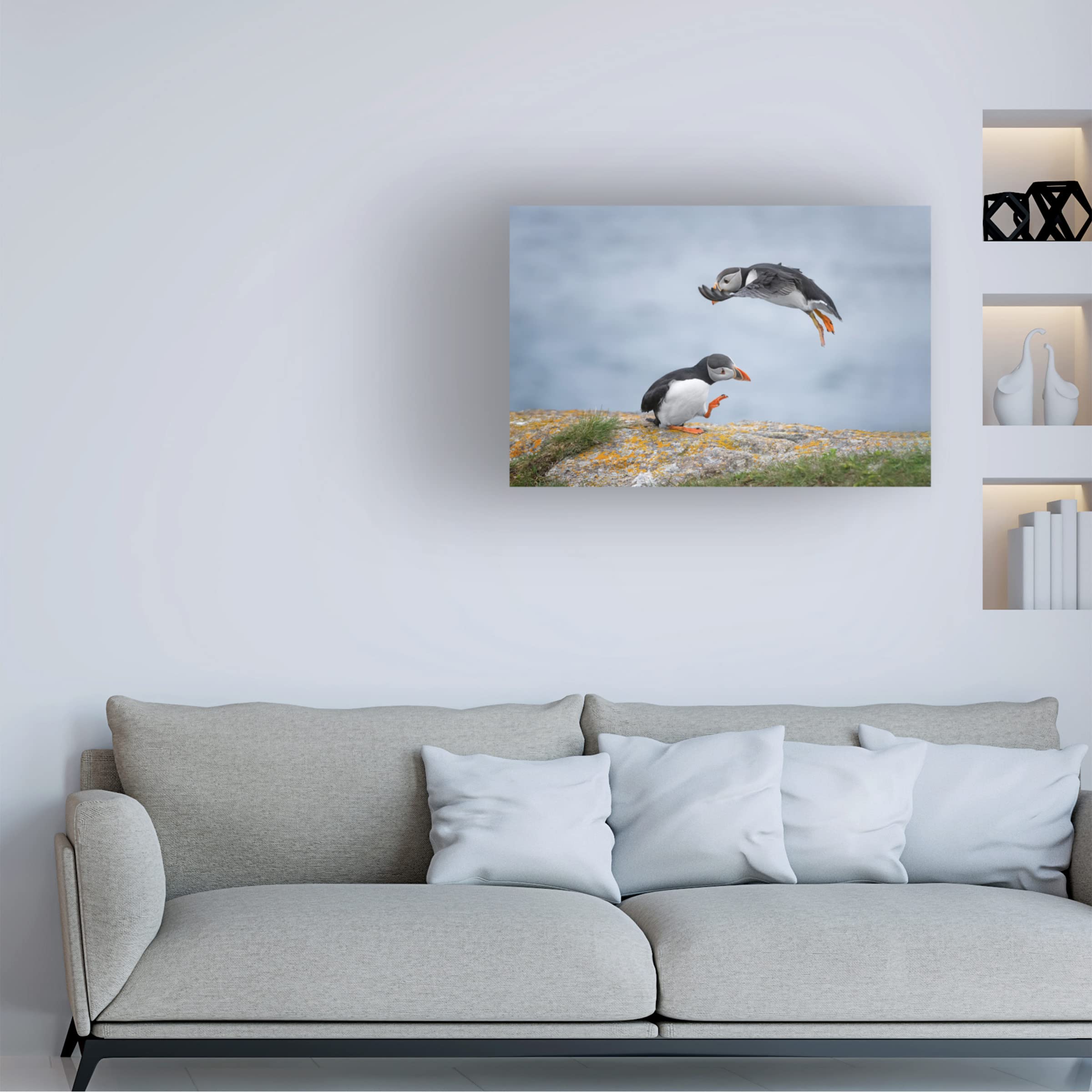 Larry Deng 'Hey' Canvas Art Print - Modern Abstract Wall Decor for Living Room, Bedroom & Office - Trademark Fine Art Collection