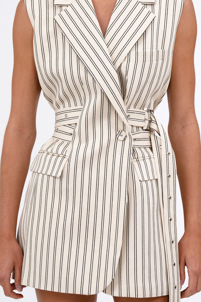 Nonchalant Vivi Vest Women's Fashion White Sleeveless Lightweight Layering Piece for Casual Outfits and Office Wear