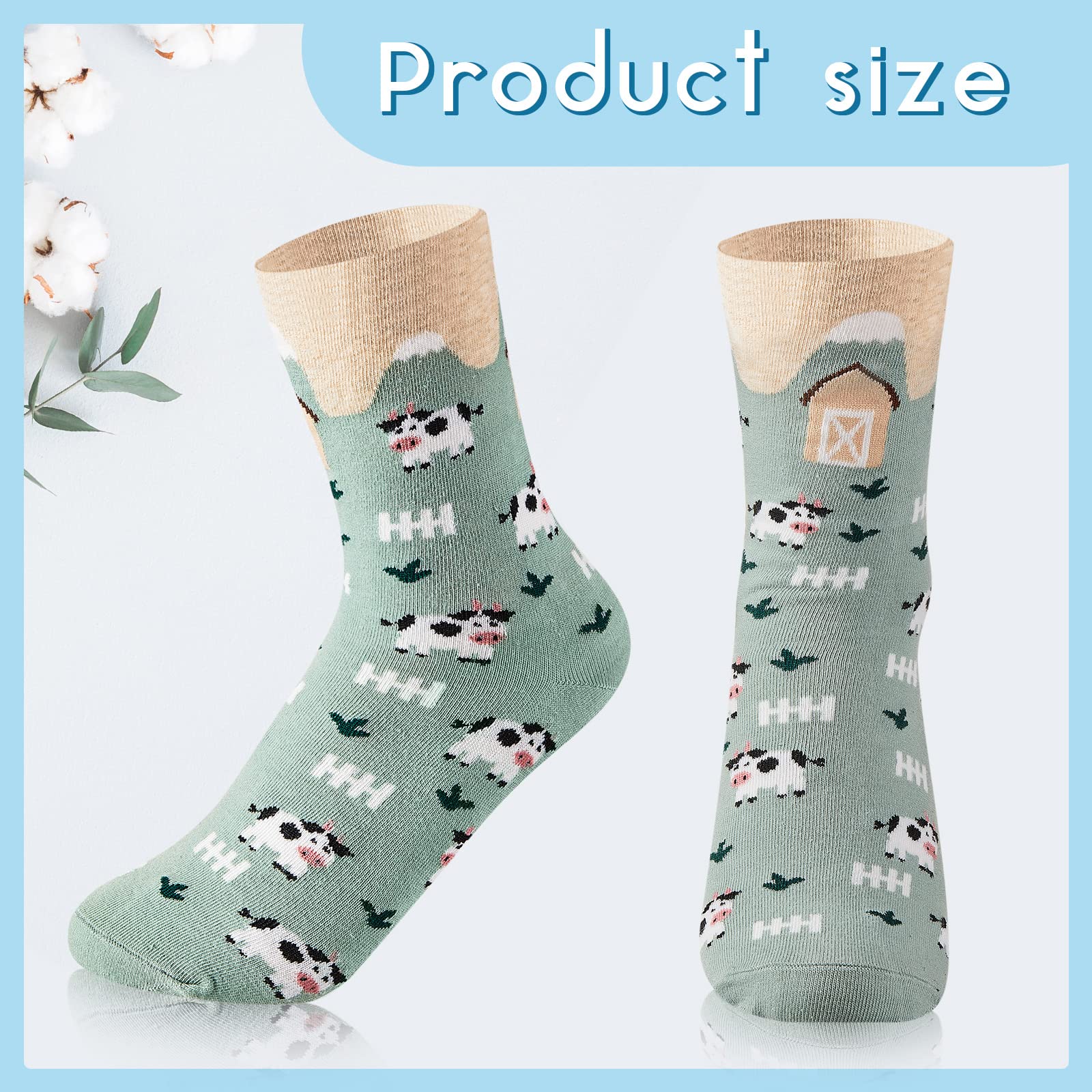 Geyoga 6 Pairs Women's Cow Print Fuzzy Socks - Warm Winter Novelty Animal Crew Socks with Cute Cow Design, Soft & Cozy Funny Socks for Women - Perfect Gift for Christmas, Coworkers & Animal Lovers - Great for Cold Weather, Lounge Wear & Themed Parties