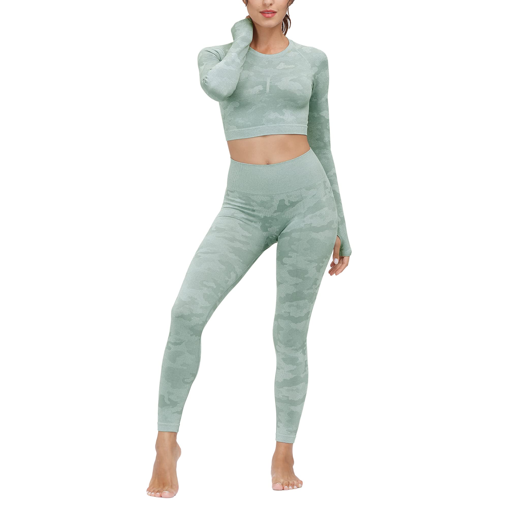 Seamless 2-Piece Women's Workout Set - High Waist Yoga Leggings & Padded Sports Bra Top | Gym, Yoga, Running & Fitness Outfit